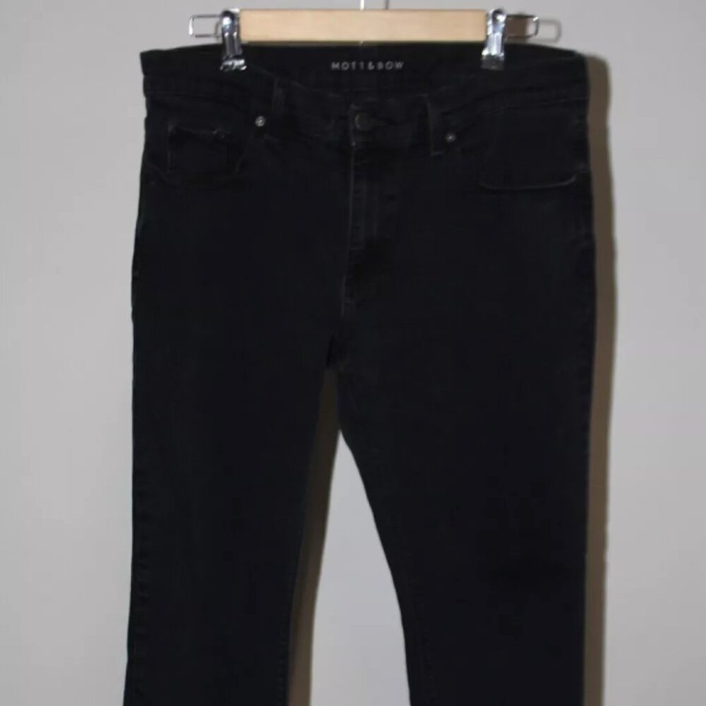 Mott & Bow Jeans Mens 33 x 30 Black Wash Denim Straight Leg Stretch Pants